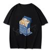 Yaniko Satou's "Cat Smoking Cigarettes" Graphic T-shirt, Short Sleeve, Casual Streetwear, for Anime Fans, Summer Beach T-shir