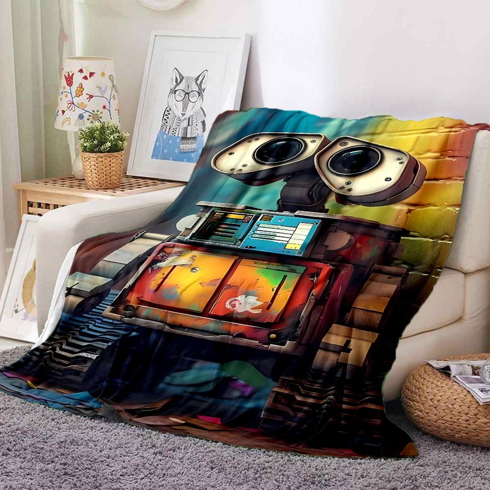 1pc Robo Art Flannel Throw Blanket HD Printed Lightweight Soft Warm All Season Blanket for Sofa, Bed, Travel, Camping Machine Washable