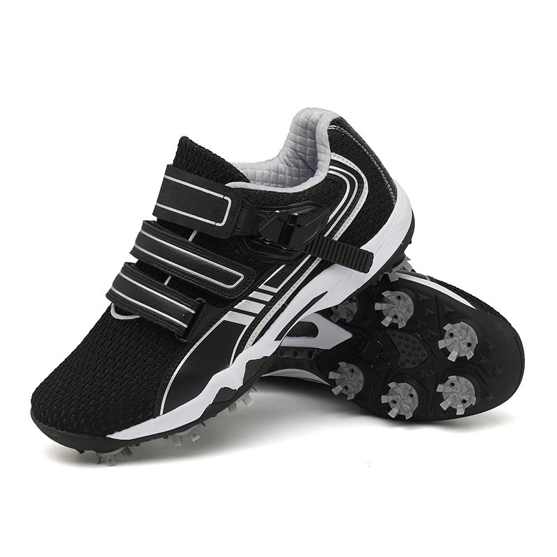 Men Women Golf Shoes Walking Leather Sneakers Outdoor Flat Shoes Professional Golf Shoes Big Size Black Red