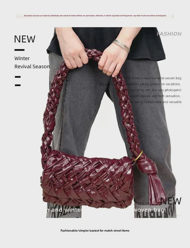 2024 French Waxed Leather Tassel Crossbody Bag - Autumn/Winter Collection