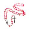 Colorful Beads Gothic Necklace with Long Pendant Cross Rosary Necklaces Unique and Durable Hangable Pendant Bead Chain