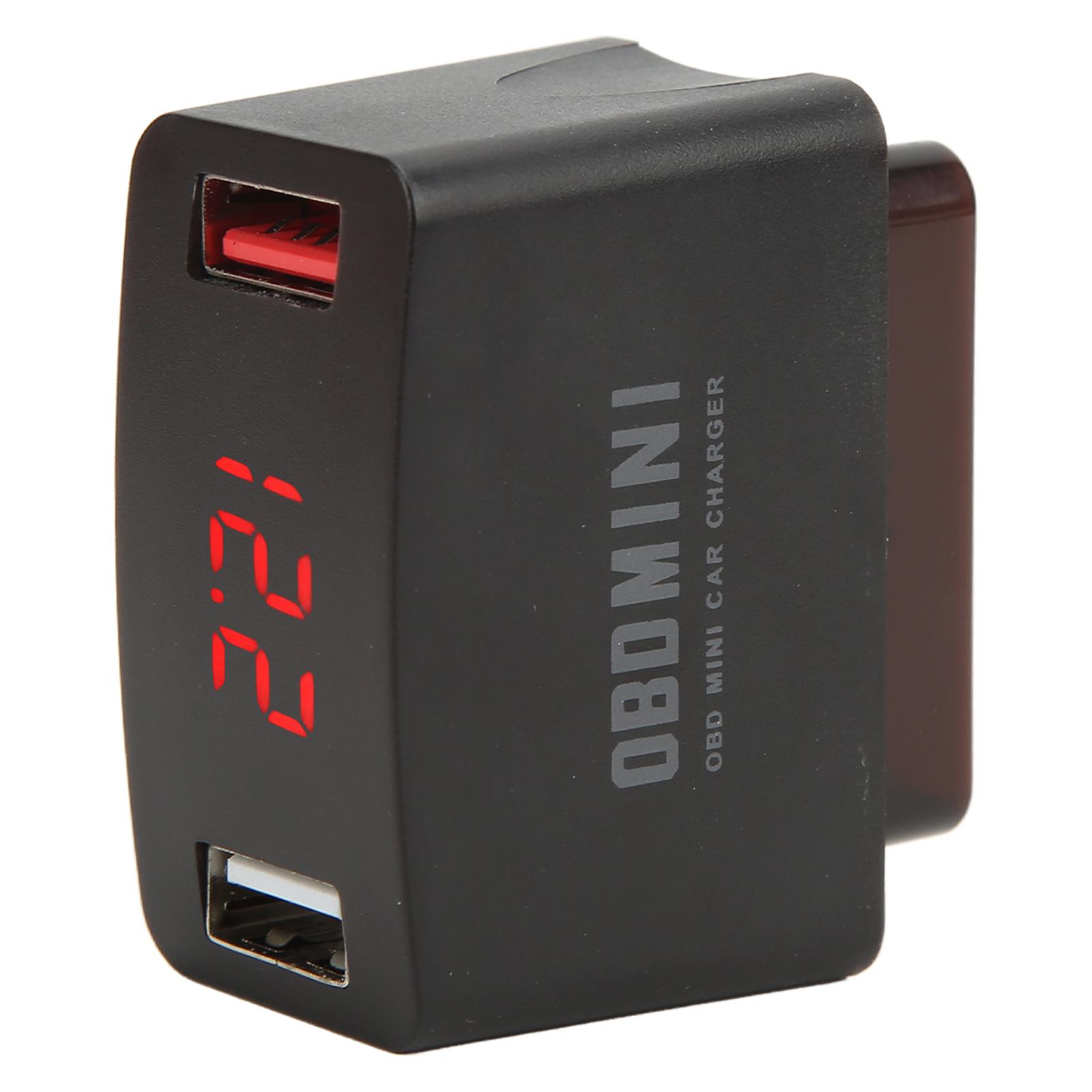 

Car OBD Charger DC1224V Dual USB LED Digital Display Charging Adapter Universal for Vehicles