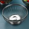Stainless Steel Fruit Basket Hollow Fruit Bowl Multipurpose Metal Wire Storage Basket for Living Room Office Kitchen