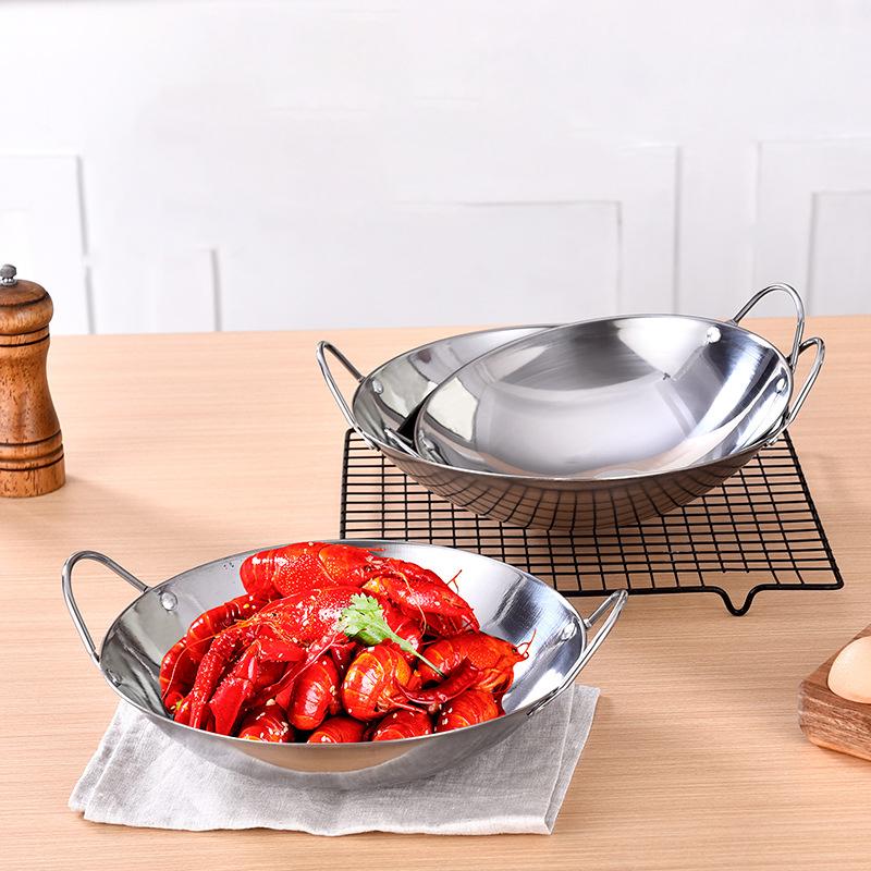 1Pc Stainless Steel Honeycomb Skillet Non-Stick With Handle Scratch-Resistant Cooking Pasta Steak Porridge Ramen