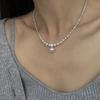 Xiaohongshu Broken Silver Pearl Copper Chain Necklace Women's Fashion Temperament Versatile Collarbone Chain Light Luxury High-end Neck Chain