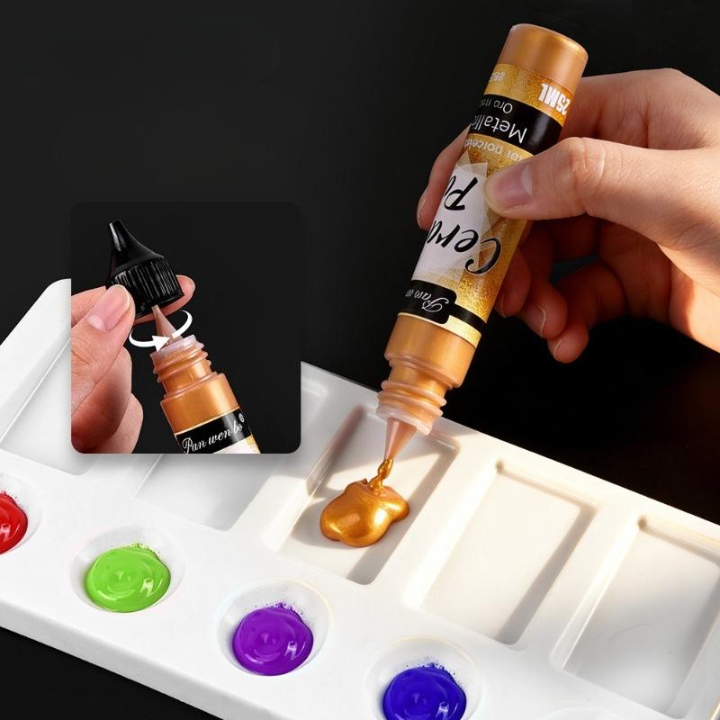 12-color 25ml Gouache Watercolor Acrylic Oil Paint Set DIY Art Supplies Ceramic Painting Pigments