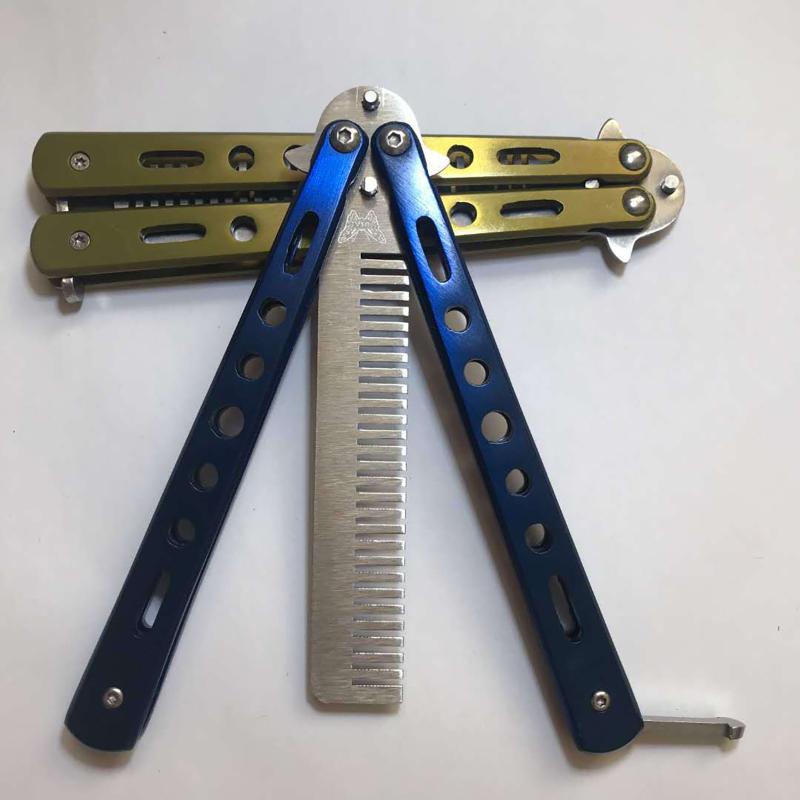 Praktyka fryzjerska Grzebień motylkowy Przenośny składany Beauty Barber Tool Noże treningowe Outdoor