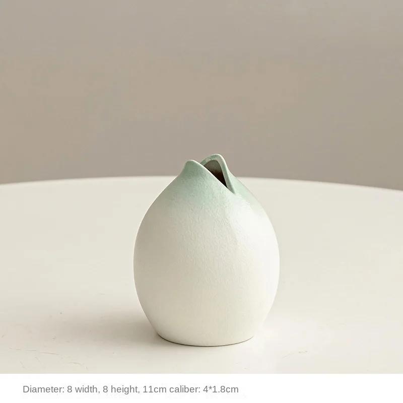 White Vase Desktop Flower Arrangement Table Hydroponics Green Plant Flower Decorative Flowerpot Decorations Home Decor Vases