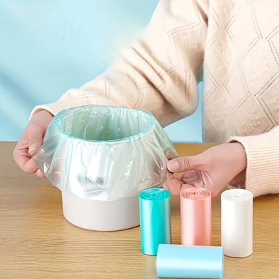 Mini Sacs Plastiques Épais Jetables - 1 Rouleau de 30 Petits Sacs Poubelle de Bureau pour Bureau, Maison, Voiture, Petite Poubelle à Litière pour Chat