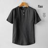 Men's Chinese Style Cotton Linen Short Sleeve Crew Neck T-Shirt - Lightweight, Loose Fit, Summer Top