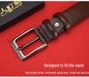 Men's Genuine Leather Belt - High-End Business & Casual Style, Needle Buckle, Suitable for Middle-Aged and Young Men.