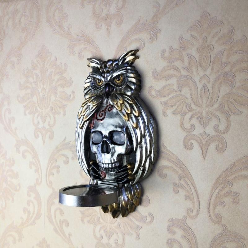 Stampi Portacandele Gufo e Teschio Creativi Decorazione Murale Silicone Stampo Porta Candela per Realizzazione Fai da Te Portacandele