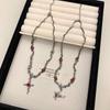 Dark Wind Rose Cross Necklace Women's Clavicle Chain High Sense Light Luxury Niche Necklace 1111 New Jewelry
