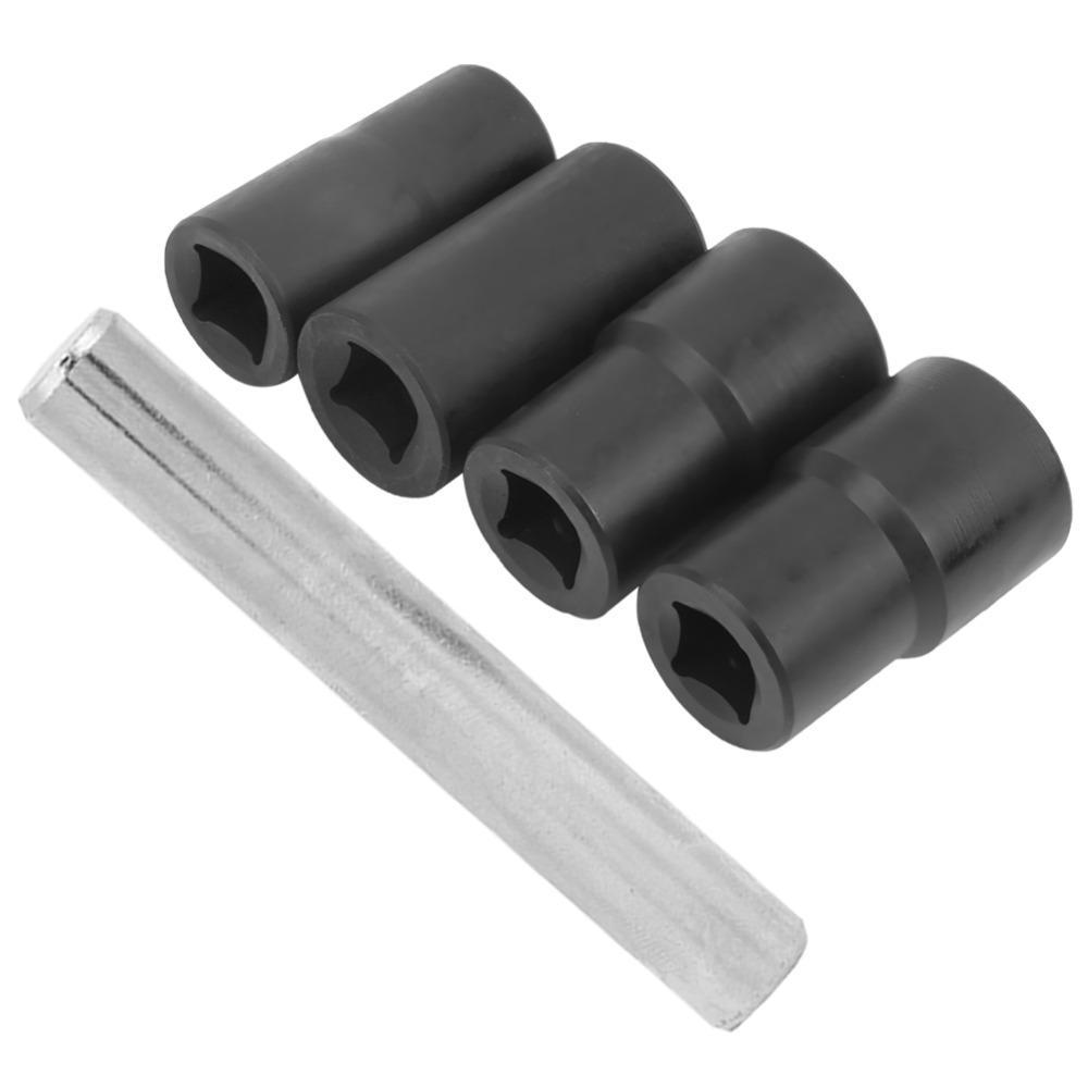 5pcs 6-Point Sockets Nut Extractor Socket Set Stripped Lug Nut Remover For Vehicle Repair