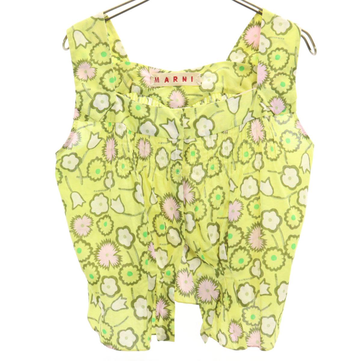 

MARNI сделано в Италии Цветочная Блузка без рукавов 40 Желтый Женская Б/У