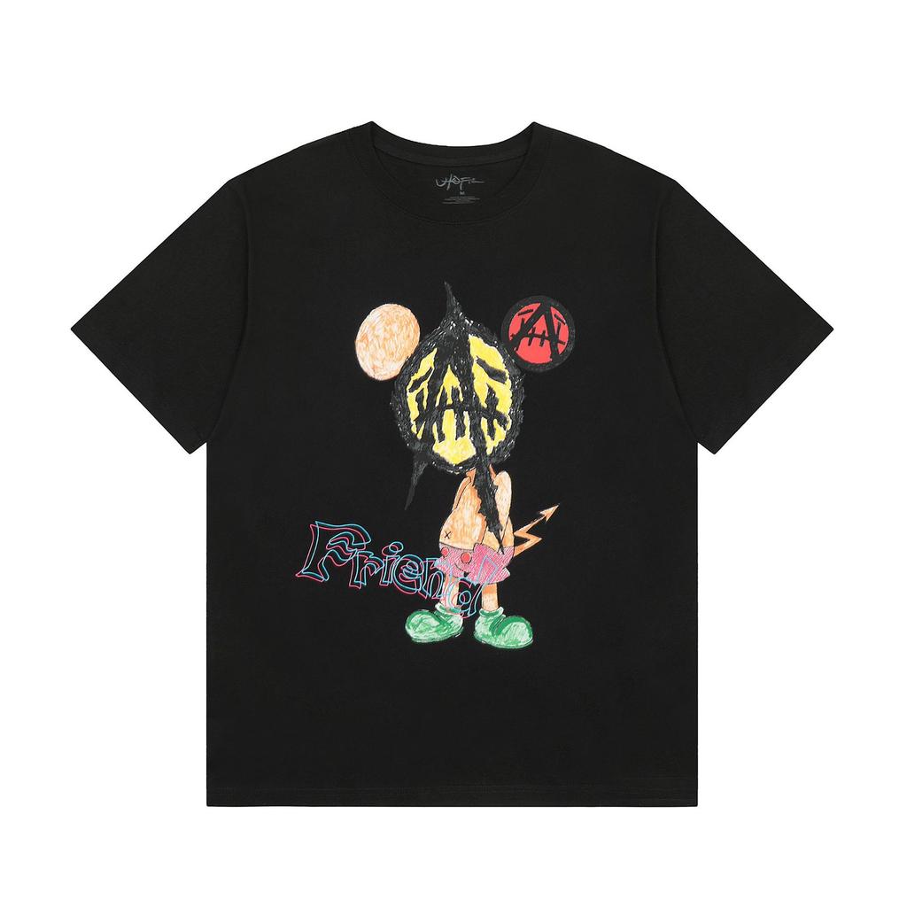 24S grenzüberschreitende Trendmarke Travis Scott Utopia Joint-Album geometrisches Graffiti kurzärmeliges T-Shirt Herren und Damen halblang