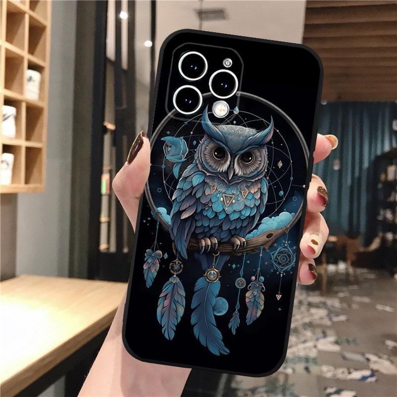 Owl Phone Case For iphone 17 Pro Max Air 16 15 14 13 Pro Max 15 16 Pro 15Plus Shell