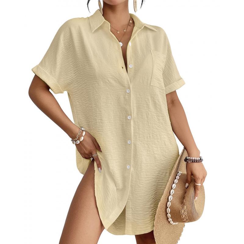 2026 Spring/Summer Casual Women's Loose Pocket Lapel Shirt
