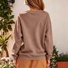 Women's Color Neck Long Sleeve Sweatshirt Pullover Top for Casual Everyday Wear