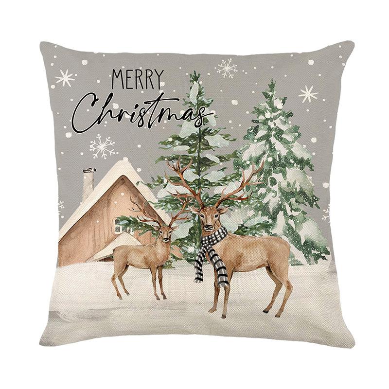 Christmas Pillowcase Festive and Joyous Decoration Home Sofa Cushion Cover Living Room and Bedroom Pillow Cover