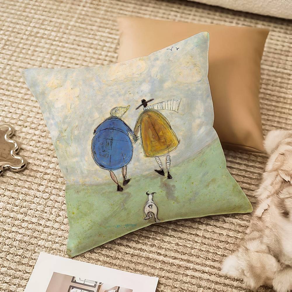 Подушка с рисунком S-Sam Toft Art, наволочка, защита от пылевых клещей, скрытая молния, для дивана-кровати 12x12Inch