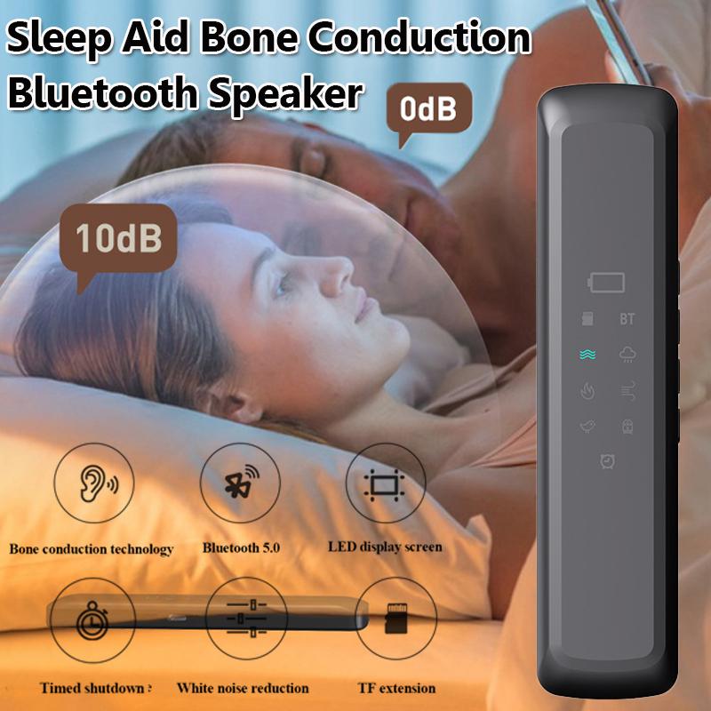Unterkissen Knochenschall Bluetooth-Lautsprecher Weißrauschen Schlafhilfe Soundbar mit LED-Anzeige Zeitgesteuerte Abschaltung TF-Karten-Musikwiedergabe