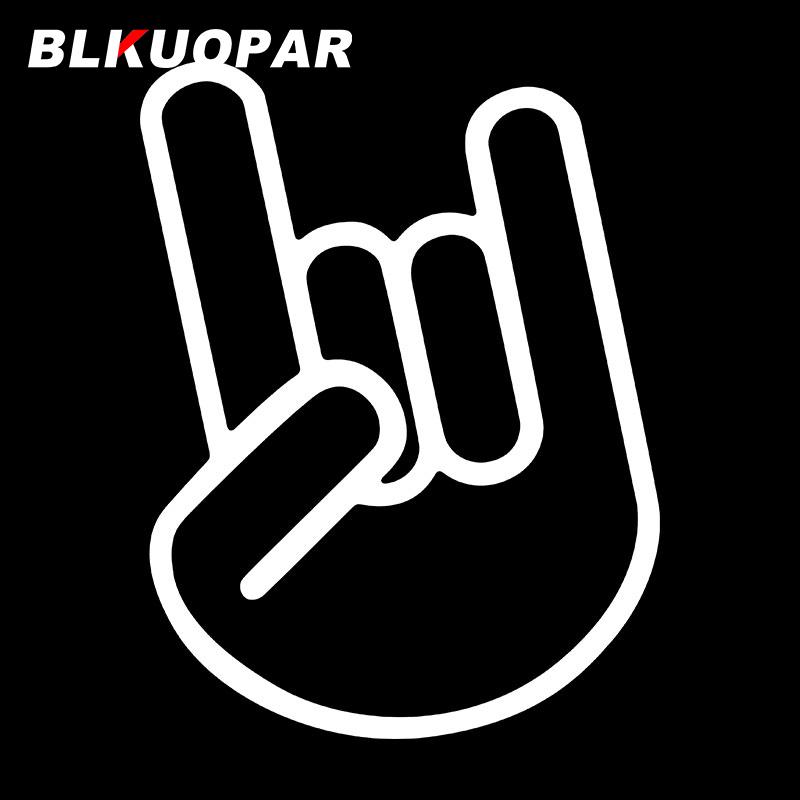 BLKUOPAR ROCK HAND Horns Sign On Car Stickers Vinyl Decals Occlusion Scratch Die Cut Personality Silhouette VAN Caravan Lable