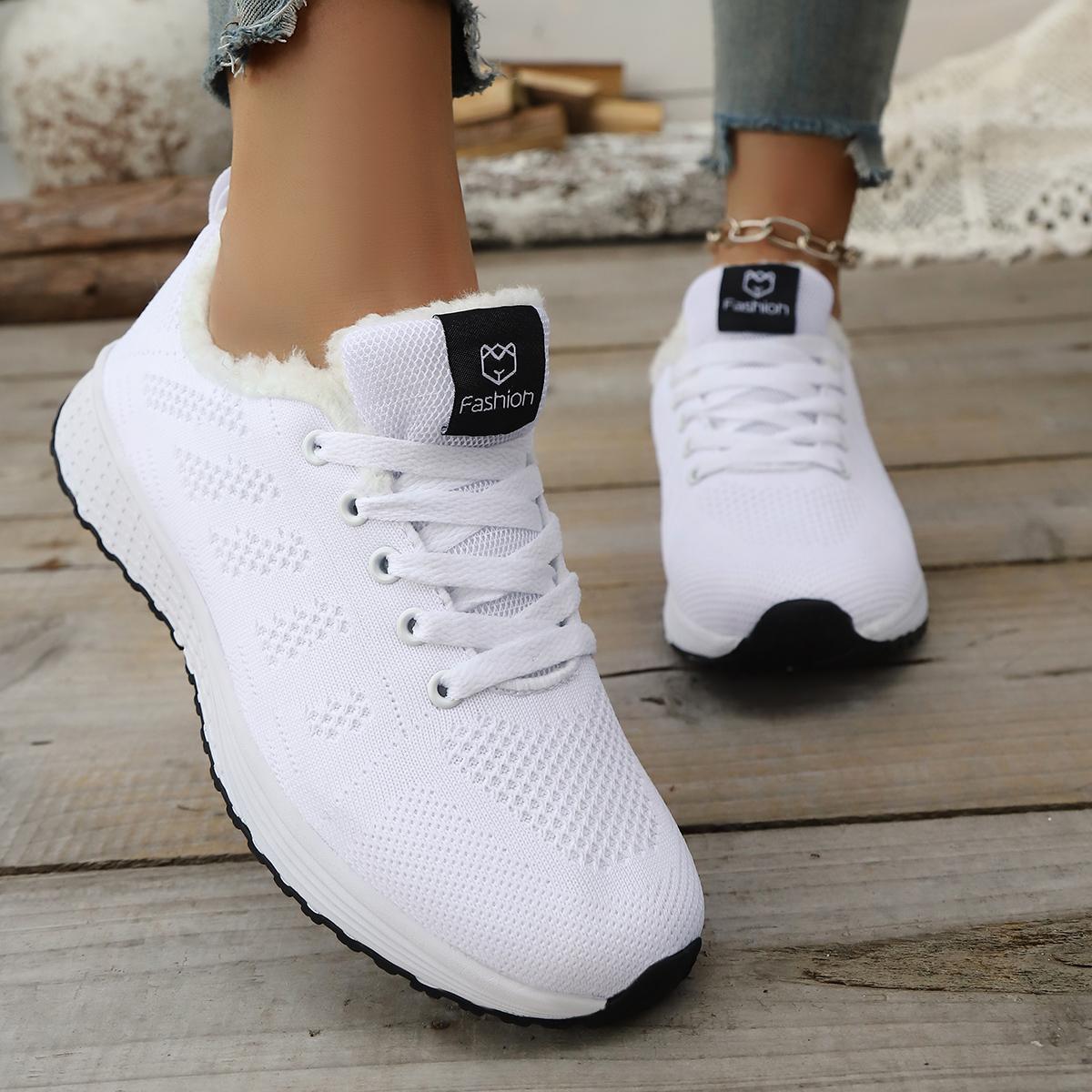 

Winter Fashion Plush Walking Flats, Sports Shoes, Women S Casual Shoes 36