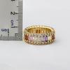Nidin Top Quality Rainbow Cubic Zirconia CZ Ring For Women Girls Fashion Engagement Wedding Band Charm Party Jewelry Gift