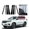 8pcs Silver Pillar Posts Glossy Black Window Trim Sticker Cover Fit For Toyota Land Cruiser Prado J150 2010-2020 2021 2022 2023