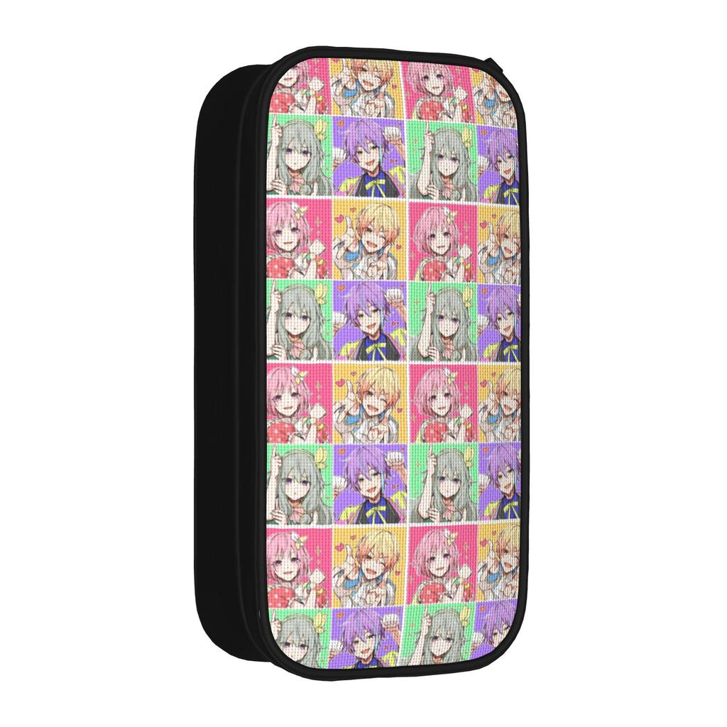 Tsukasa Rui Emu Nene Pencil Case Singer Anime Pencil Pouch Pen Box for Student Large Storage Bags School Supplies Stationery