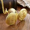 Luxury Golden Dragon Mechanical Fob Clock Phoenix Hollow Sculpture Mechanical Skeleton Pocket Watches Men Chain Wedding Gifts