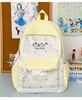 Schoolbag Cute college schoolbag Female junior high school student Elementary school student Versatile girl Transparent backpack Contrast color 