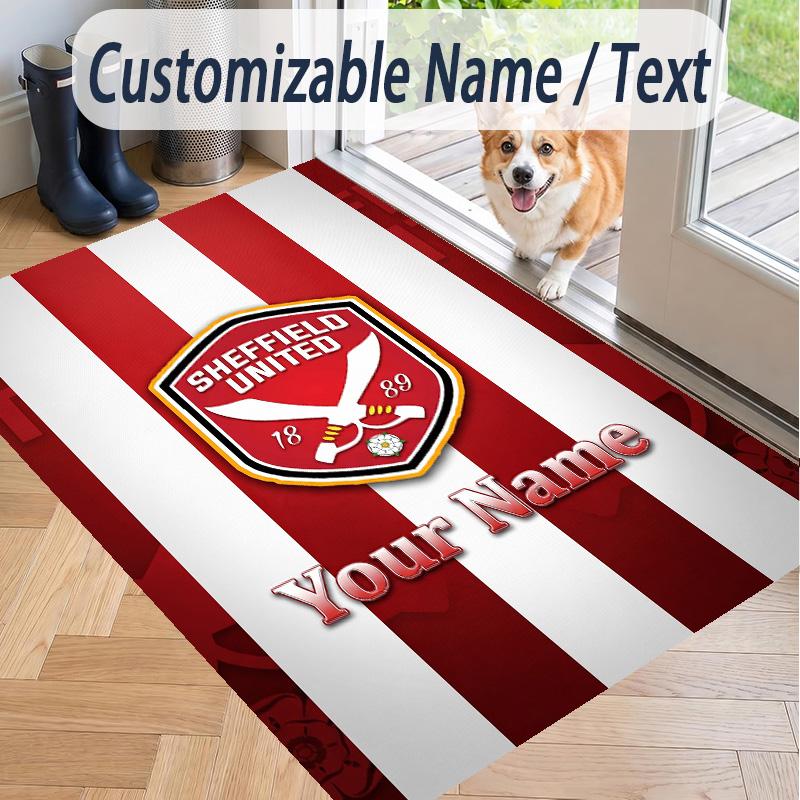 Custom Text Printed Rug Sheffield United FC Non Slip Floor Carpet For Home Room Decor