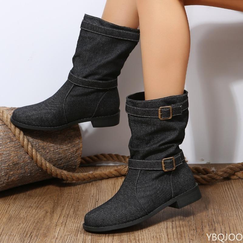 New spring Comfortable Solid Color Women Ankle Boots Women's Boots Mid Boots Fashionable Minimalist Round Toe Platform Shoes