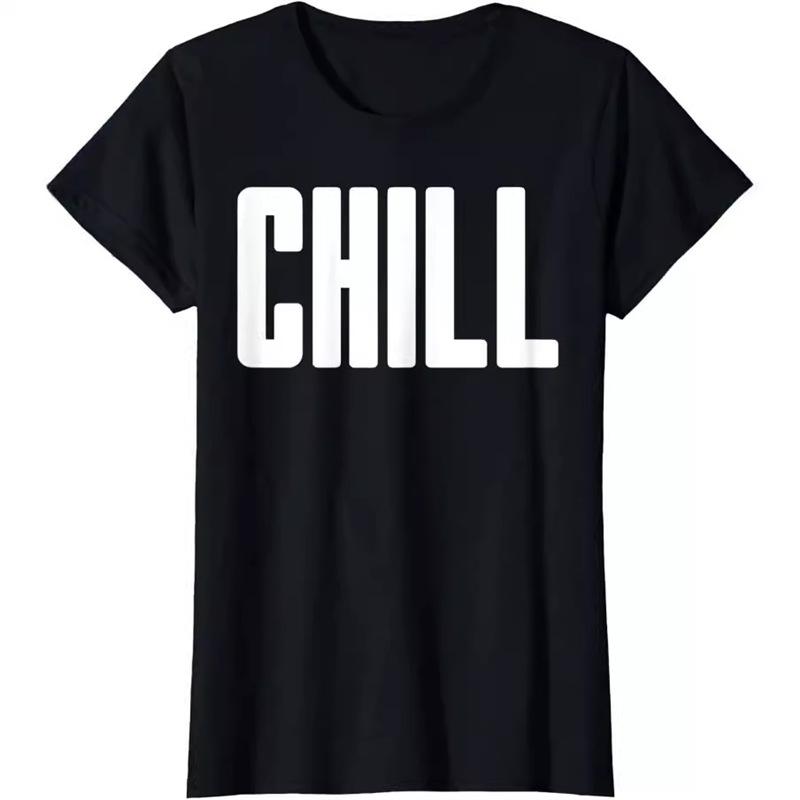 

Women s Short Sleeve Retro Letter Printed Cotton T-shirt Medium