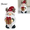 Small Statue for Living Room Christmas Gnome Figurine, Resin Red Santa Dwarf with Tree/Gift Box, Holiday Tabletop Decor Tomte Swedish Nordic Ornament