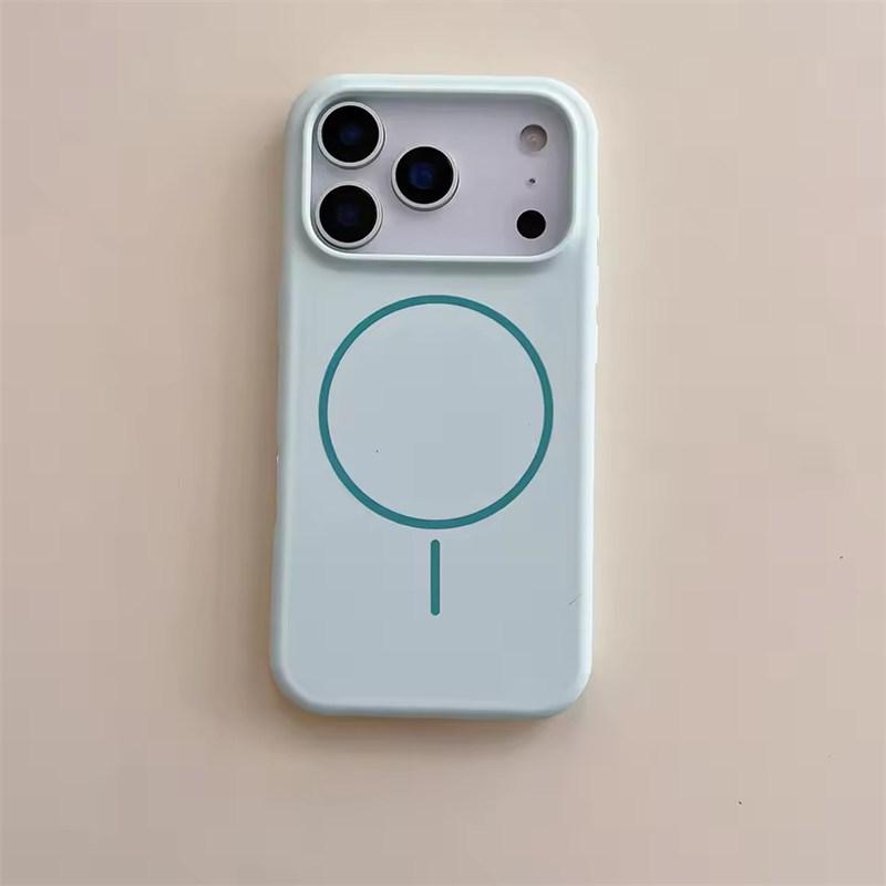 Liquid Silicone Matte Solid Case for iPhone 17 Air 16 15 14 Plus 13 12 Pro Max for Magsafe Wireless Charging Shockproof Cover