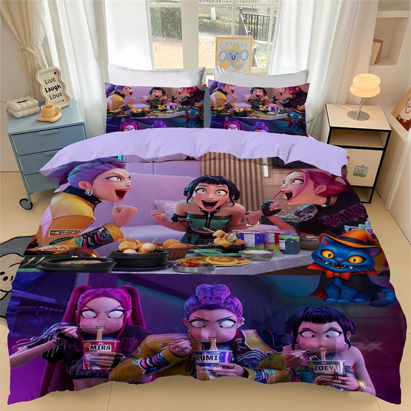 3D Print W onder-Girls Bedding Set Girl Fans kp op Duvet Cover Pillowcase Twin Full Size Home Bedroom Decor for Youth 2/3pcs