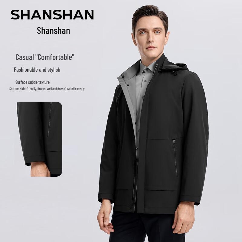 SHANSHAN Men's Detachable Hooded Business Casual Jacket