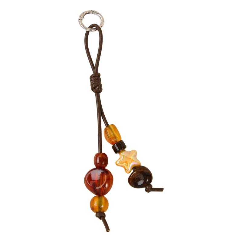 Handwoven Resin Keychain Phone Strap Bag Charm Style Lightweight Accessory for Women Men