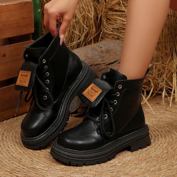 Large size Martin boots women's autumn and winter new lace-up fashion Martin boots women's snow boots