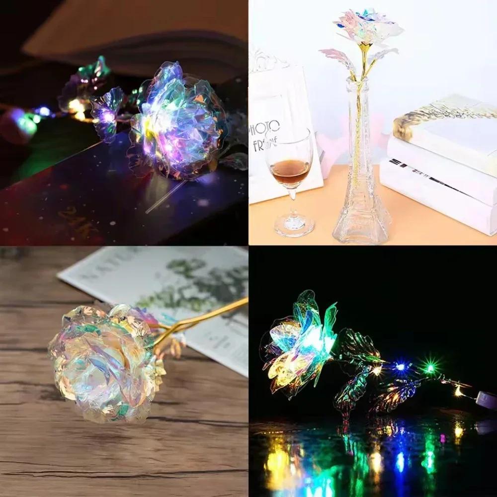 SALE Valentine's Day Creative Gift 24K Foil Plated Rose Gold Rose Lasts Forever Love Wedding Decor Lover Roses Creative Gift