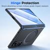 Galaxy Z Fold 8 Case with Ring Kickstand, Hinge Protection and Tempered Glass Screen Protector-Black