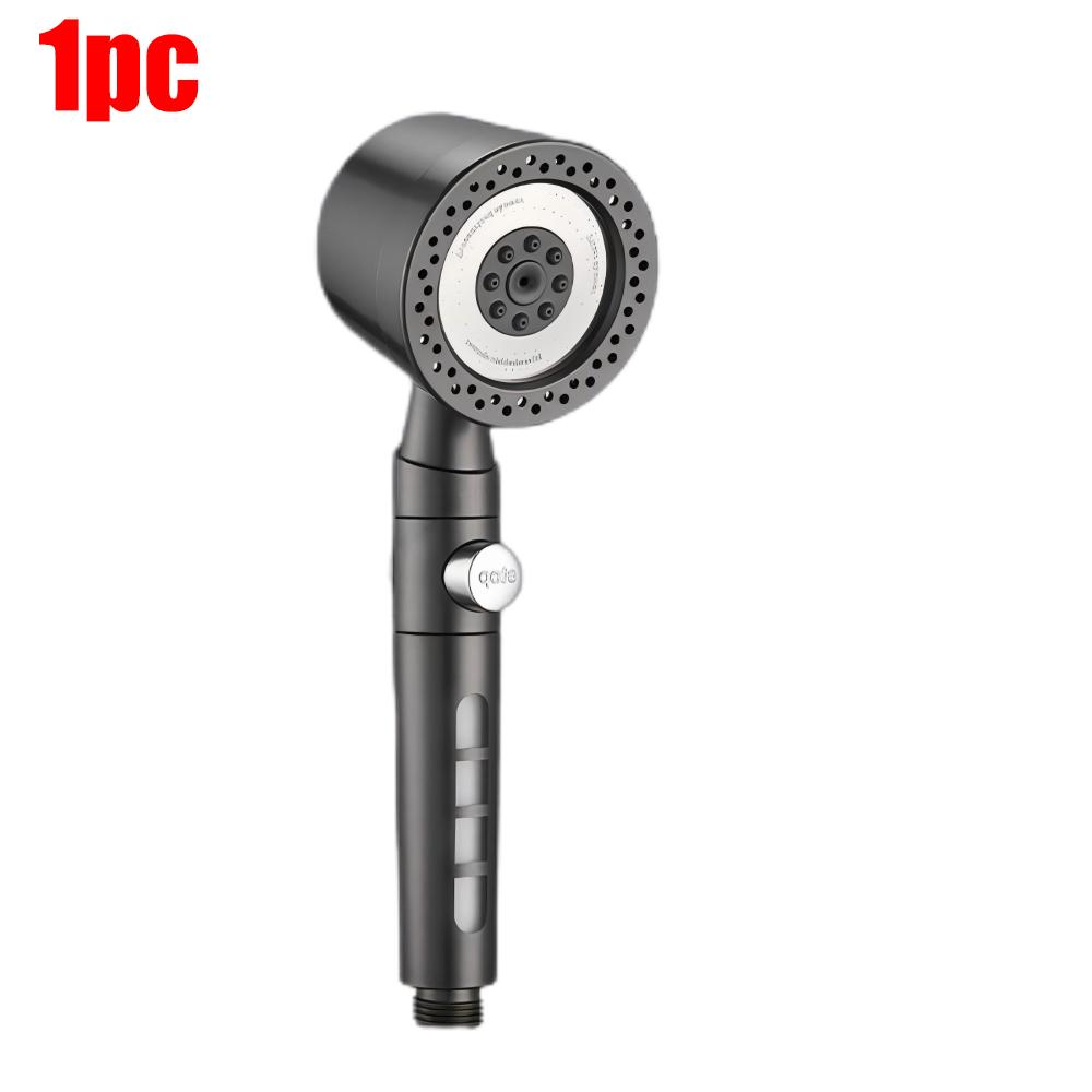 6 Modes High Pressure Shower Head ABS Water Saving Filter Showerhead Fall Resistance Bath Shower Nozzle Set with Stop Button