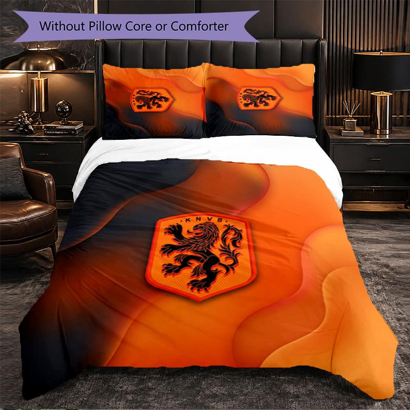 Set Biancheria da Letto 3 Pezzi con Motivo Calcio Olandese Morbida Copripiumino in Microfibra con Federe per Camera da Letto