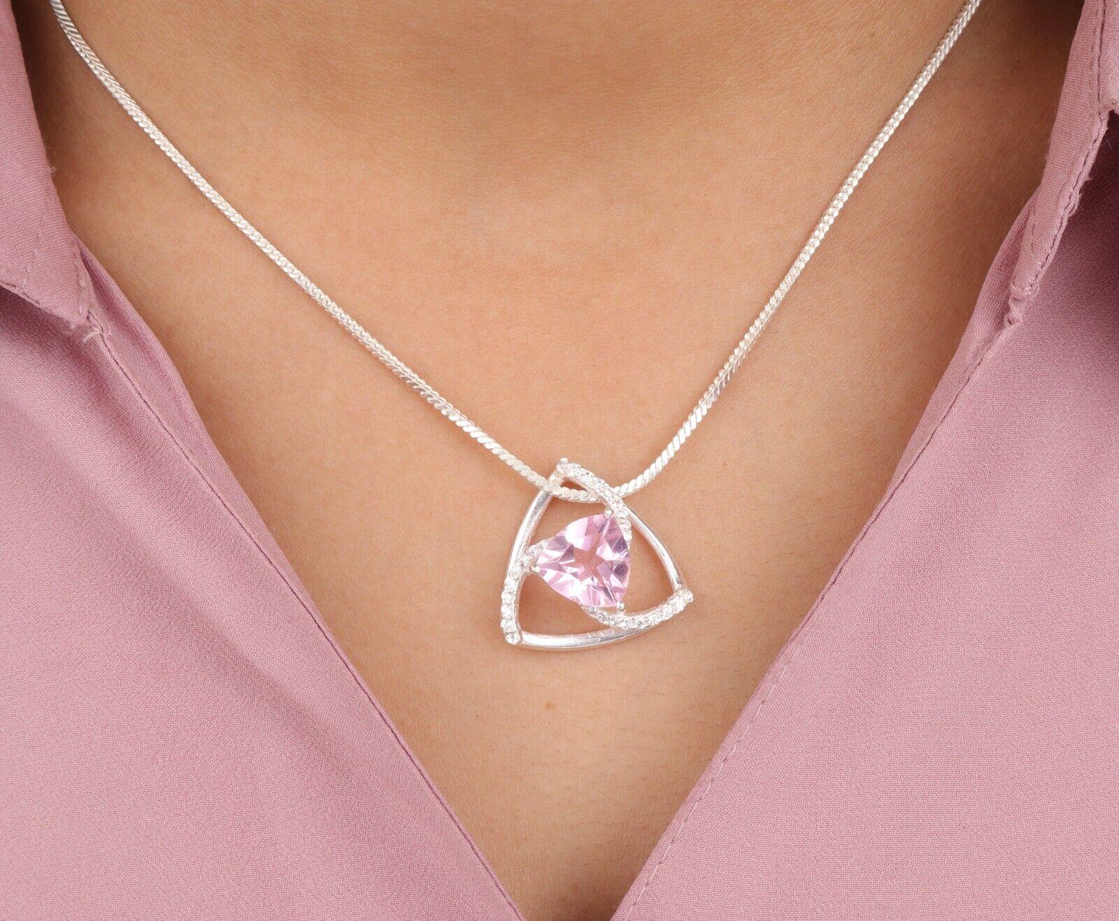 

Морганит Драгоценный камень 925 Стерлинговое серебро Ювелирные изделия Циркон Подвеска Подарок для девушки CZP-10-7