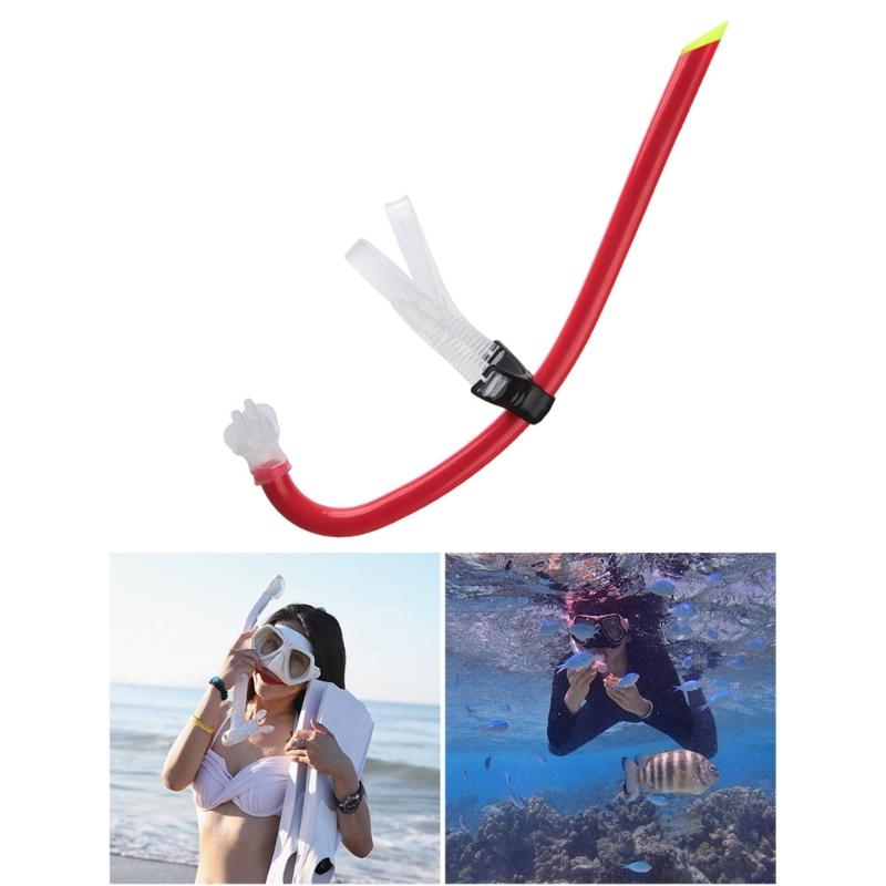 Training Headstrap Support Dry Top Snorkel Tube Comfortable Mouthpiece One-Way Purge Valves for Pool Open Water Swimming
