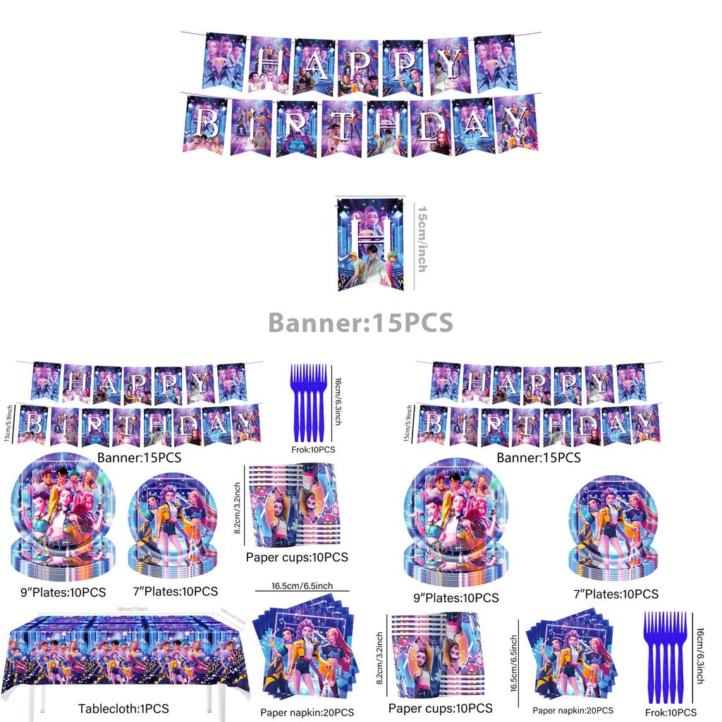 Suministros para Fiesta de Cumpleaños de Cazadores de Demonios Kpop Set de Globos Para Celebración y Decoración Infantil
