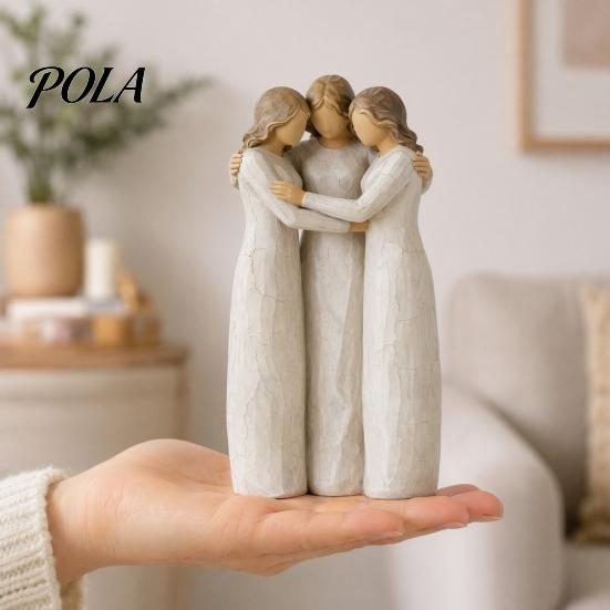Hand-Carved Sister Figurines Four Women Friendship Figurine Decor, Sisterhood Statue Gift for Friends, Sisters Custom Group Gifts and Moms,